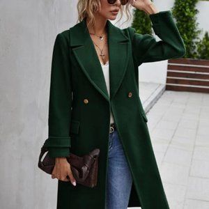 Double Breasted Green Coat Size Small